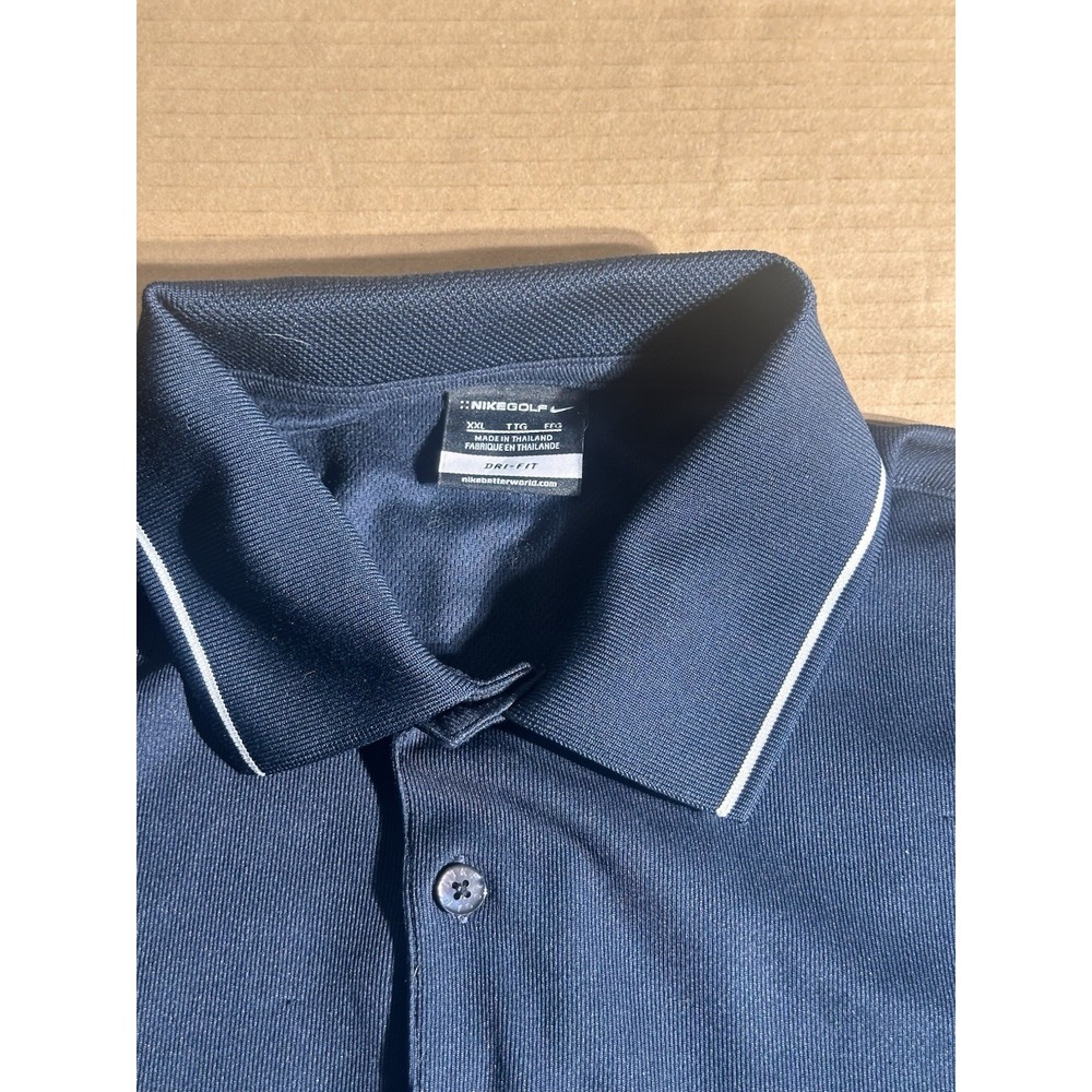 Nike Golf Tour Performance Dri-Fit Men's Solid Polo Shirt Navy Short Sleeve XXL‎
